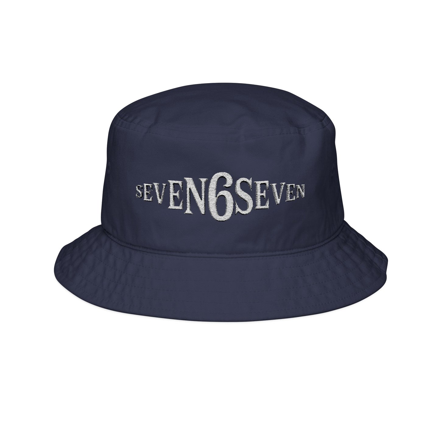 Embroidered Streetwear Bucket Hat - White Logo