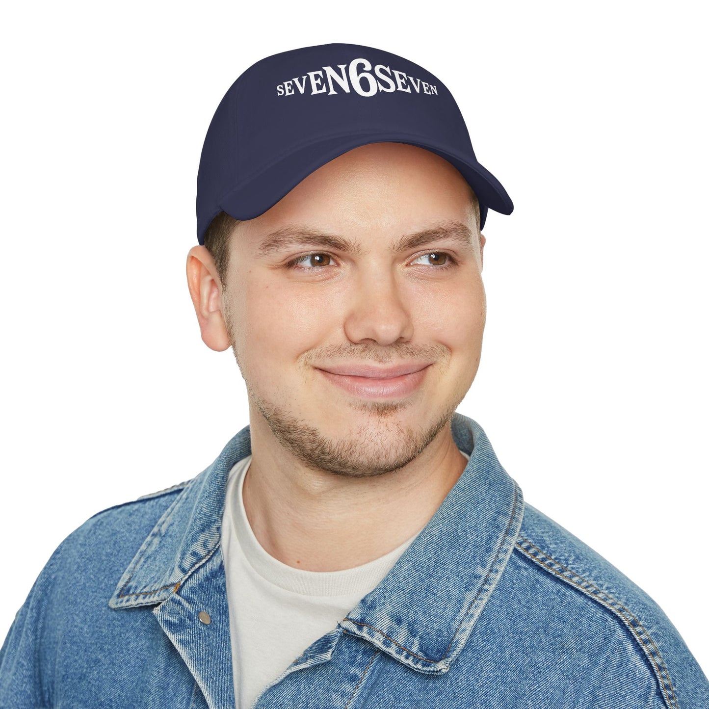 Low Profile Baseball Cap with White Logo