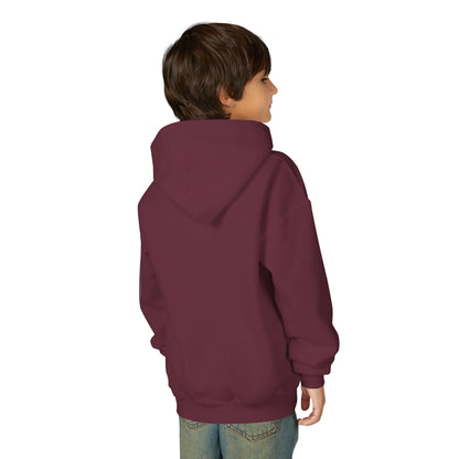 Youth Heavy Blend Hooded Sweatshirt with Black Logo