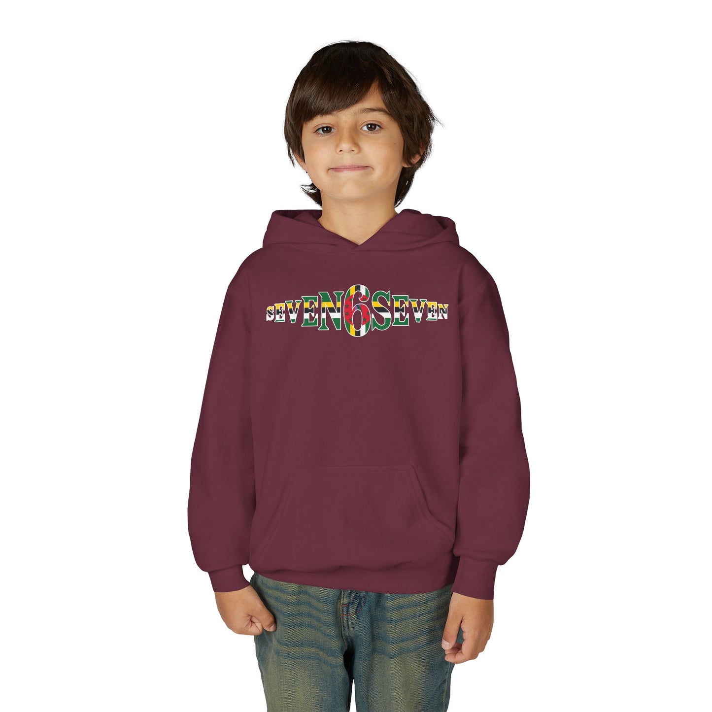 Youth Heavy Blend Hooded Sweatshirt with Flag Logo