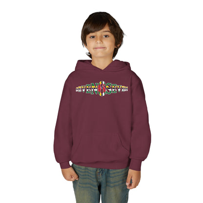 Youth Heavy Blend Hooded Sweatshirt with Flag Logo