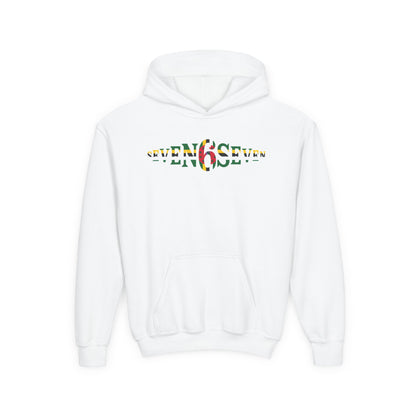 Youth Heavy Blend Hooded Sweatshirt with Flag Logo