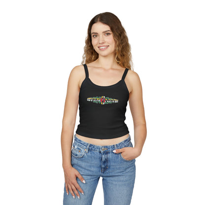 Women's Spaghetti Strap Tank Top with Flag Logo
