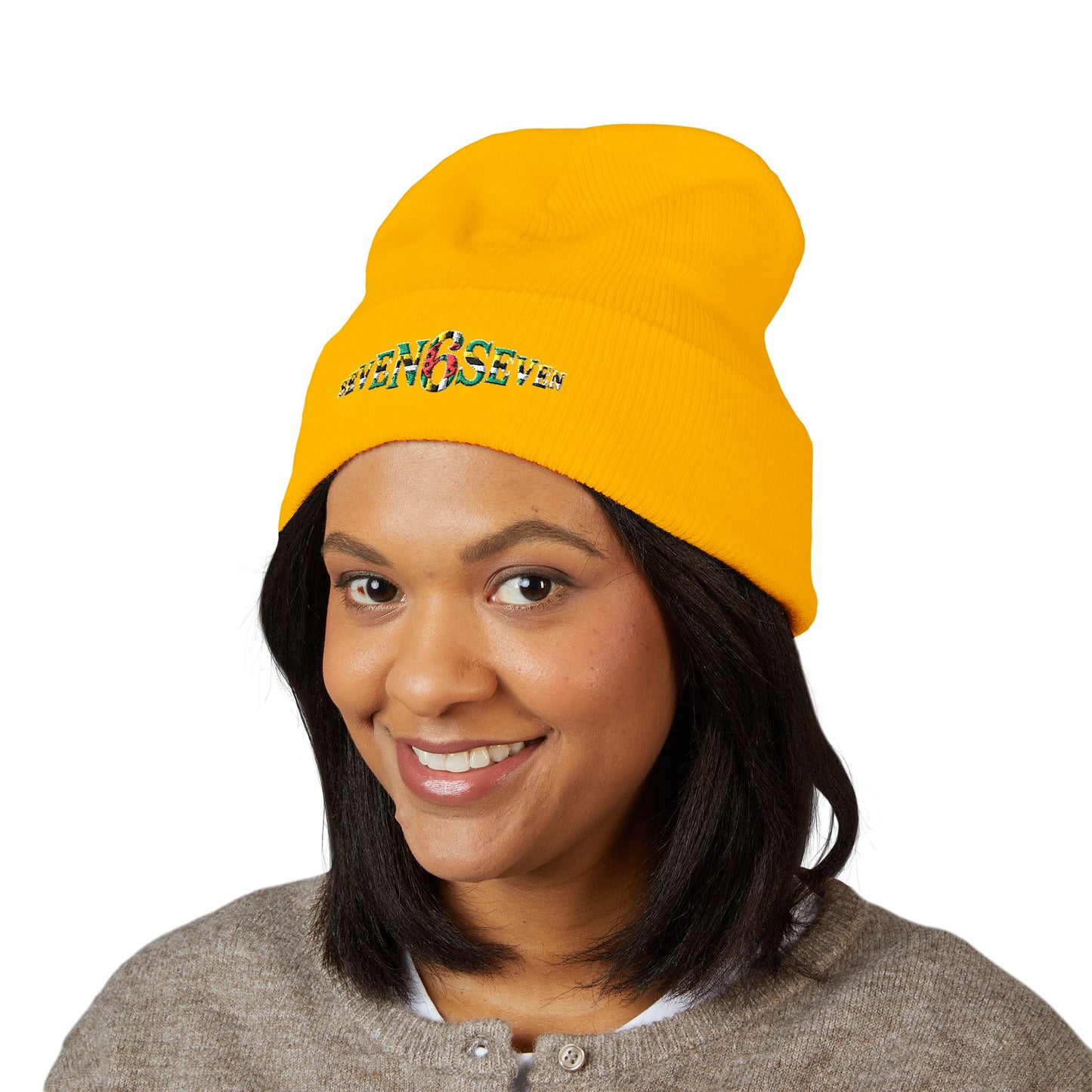 Embroidered Floral 'K' Classic Cuffed Beanie