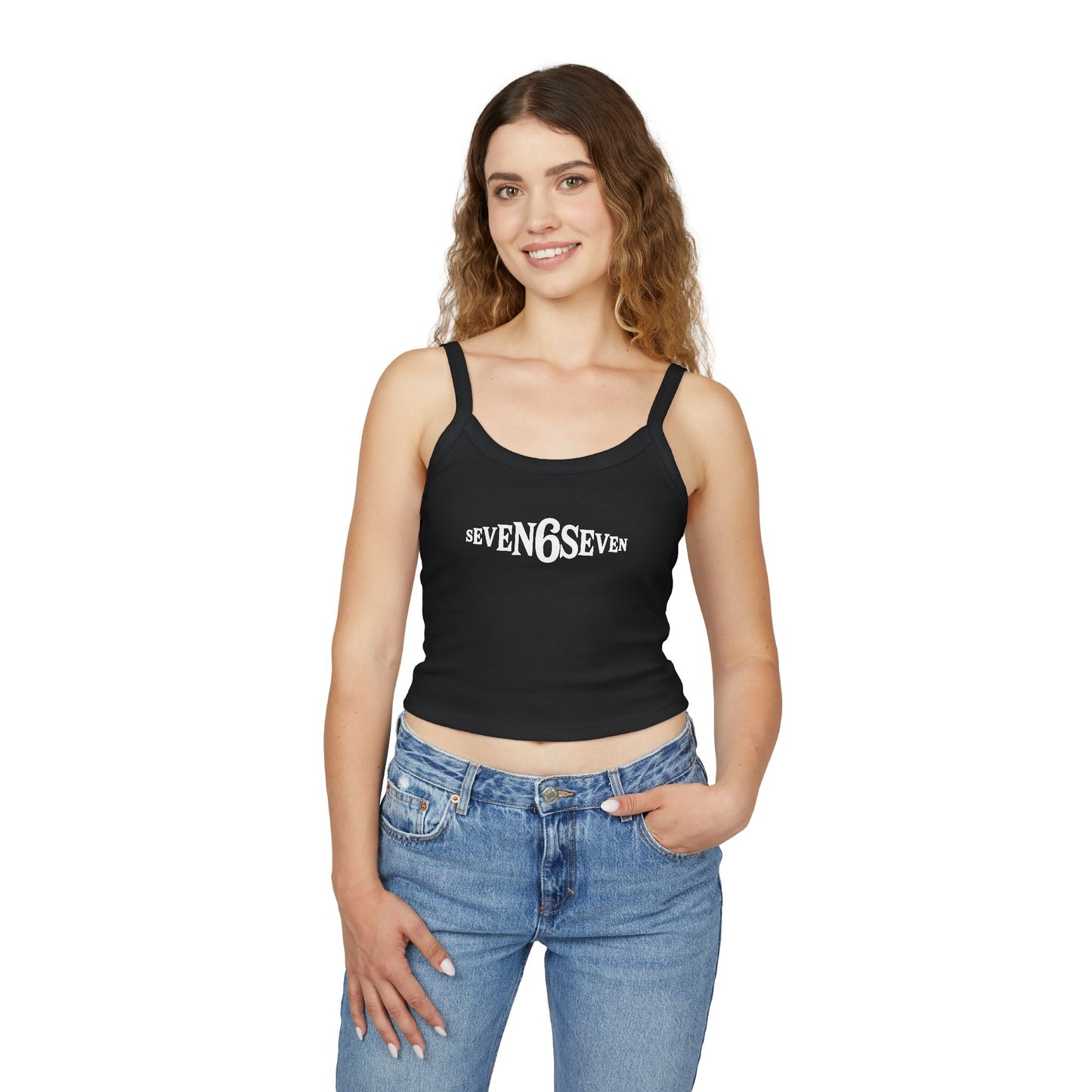 Women’s Spaghetti Strap Tank with White Logo