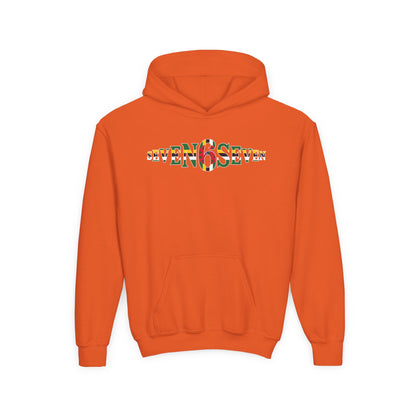 Youth Heavy Blend Hooded Sweatshirt with Flag Logo