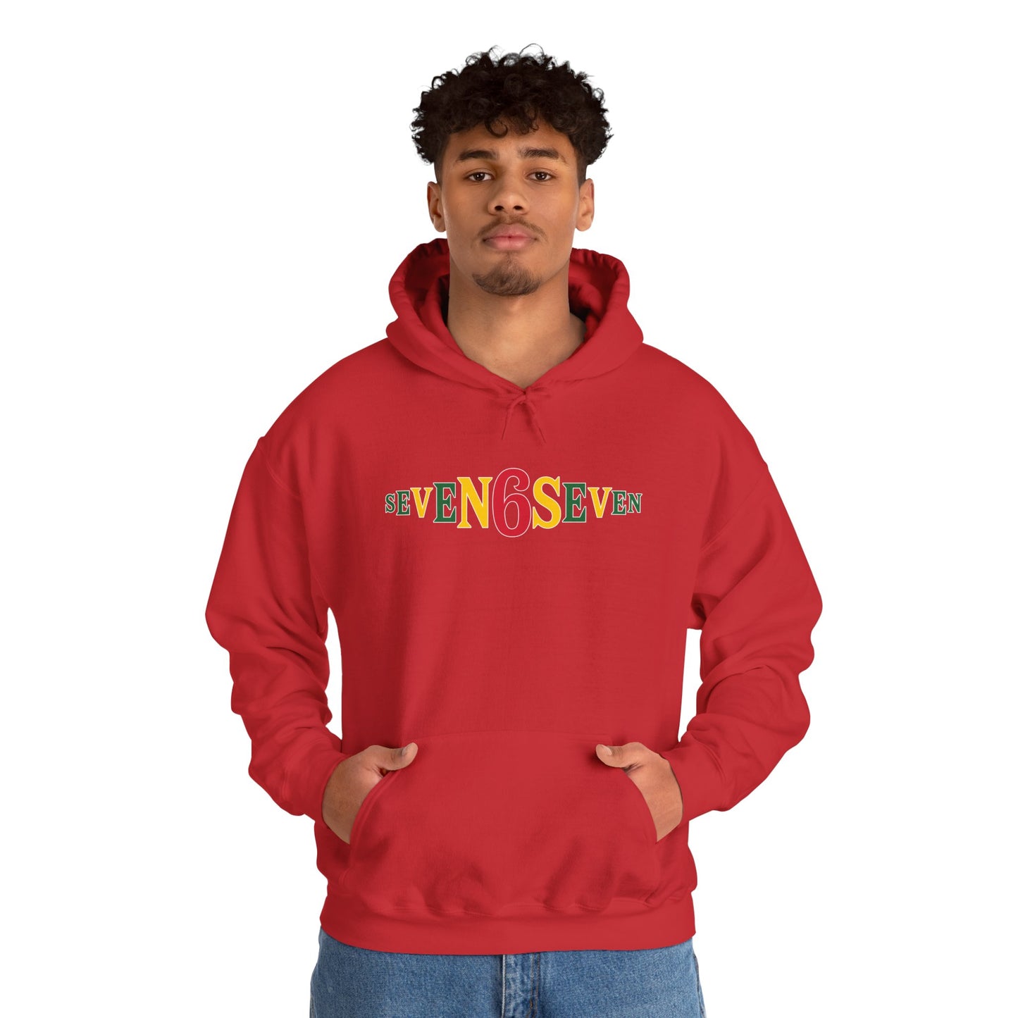 Unisex Heavy Blend™ Hooded Sweatshirt- Ice/Green/Gold Logo