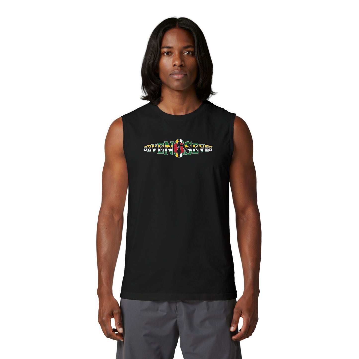 Unisex Jersey Muscle Tank- Flag Logo