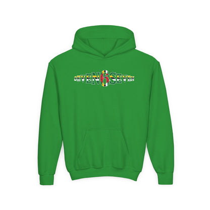 Youth Heavy Blend Hooded Sweatshirt with Flag Logo