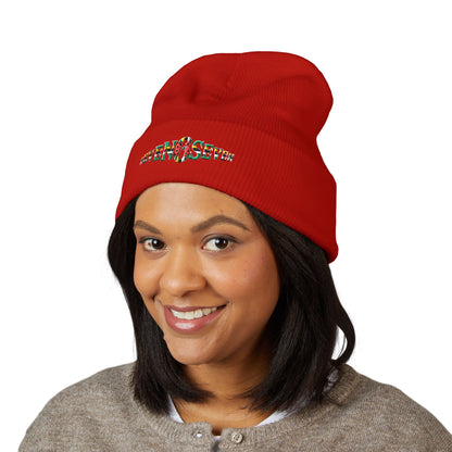 Embroidered Floral 'K' Classic Cuffed Beanie