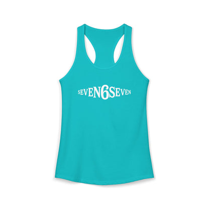 Women's Ideal Racerback Tank - White Logo