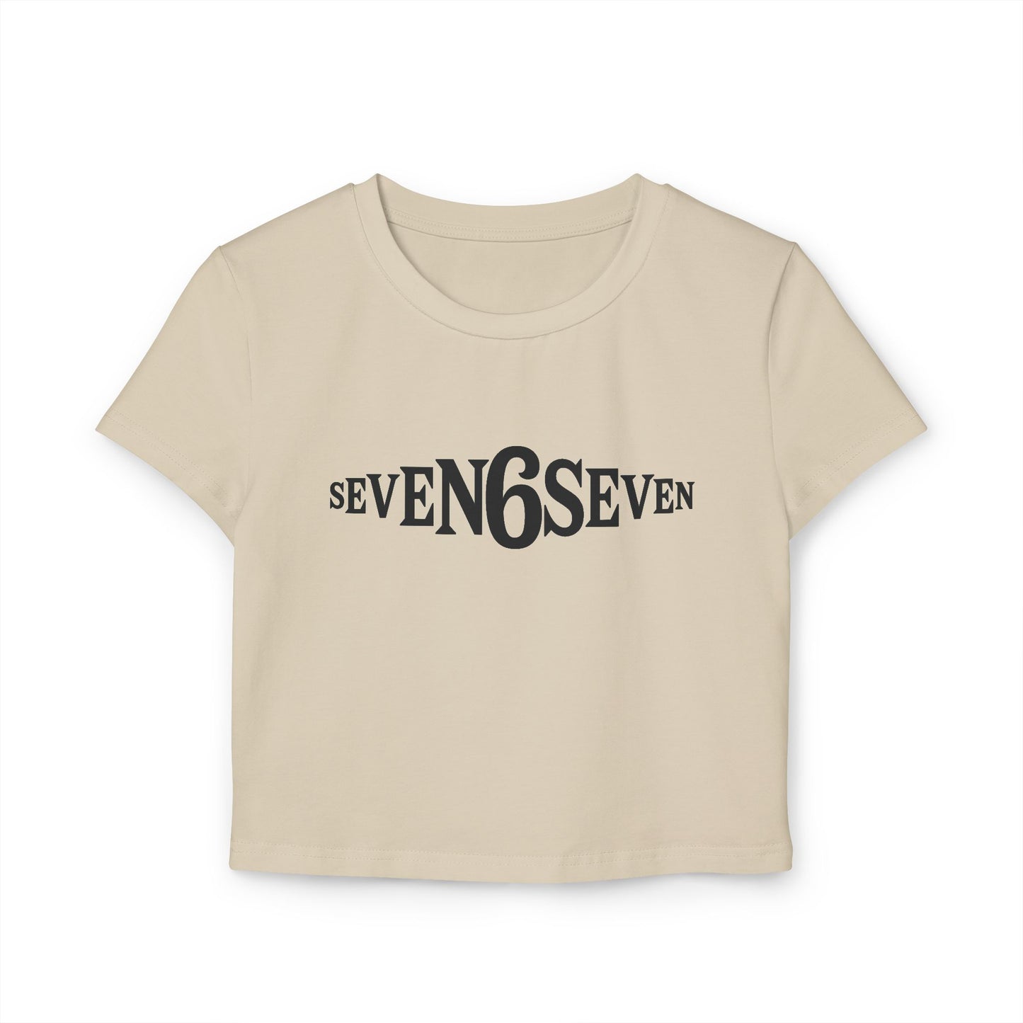 Women's Baby Tee with Black Logo