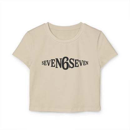 Women's Baby Tee with Black Logo