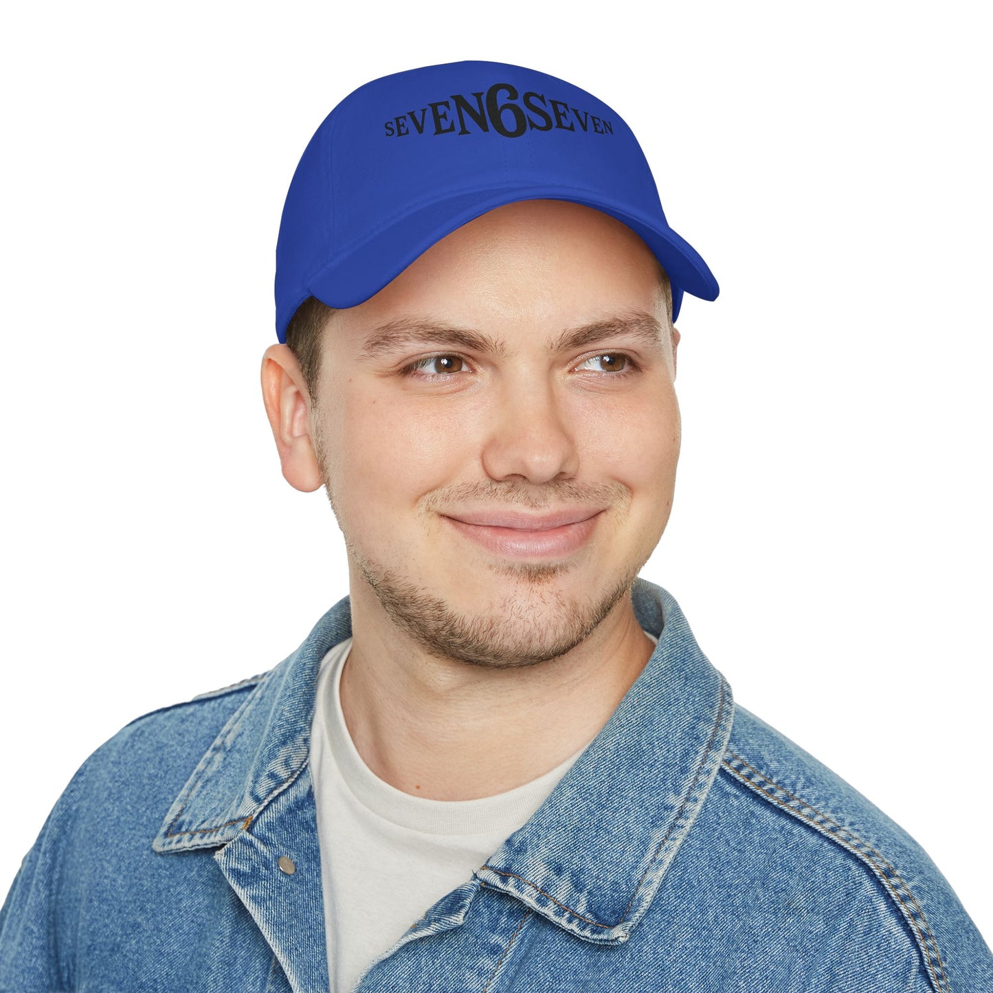Low Profile Baseball Cap with Black Logo