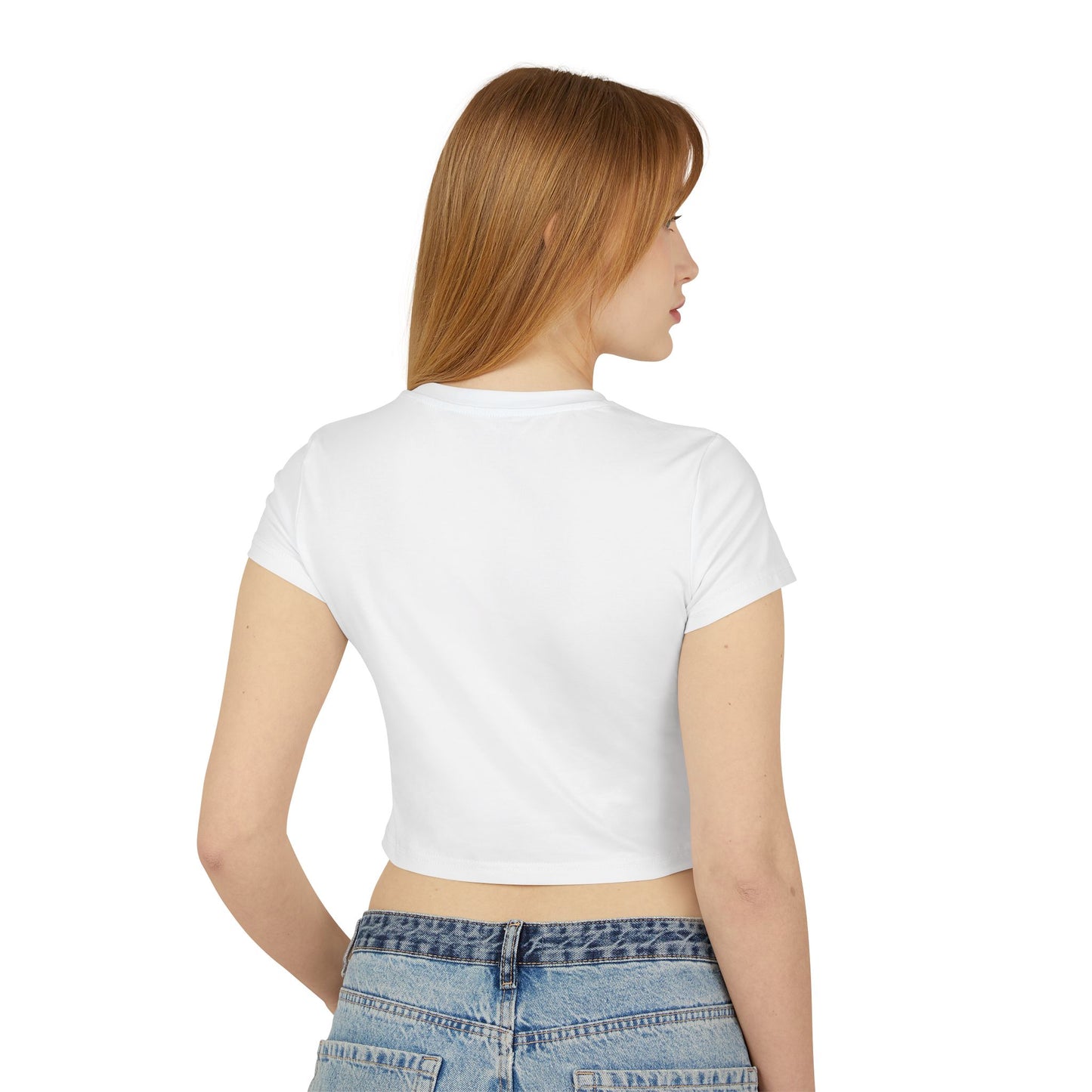 Women's Baby Tee with Black Logo