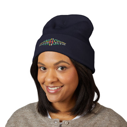 Embroidered Floral 'K' Classic Cuffed Beanie