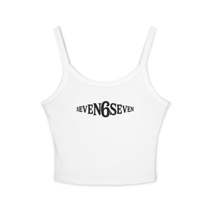 Women's Spaghetti Strap Tank Top with Black Logo