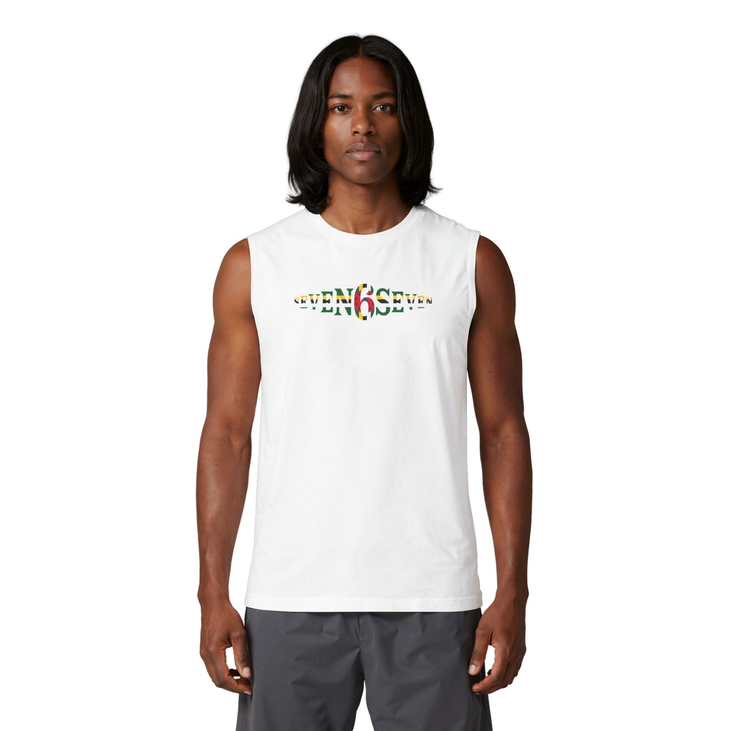 Unisex Jersey Muscle Tank- Flag Logo