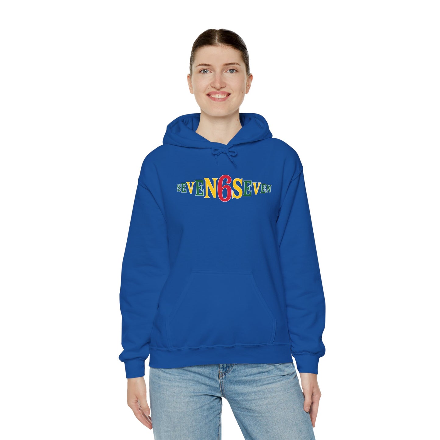Unisex Heavy Blend™ Hooded Sweatshirt- Ice/Green/Gold Logo