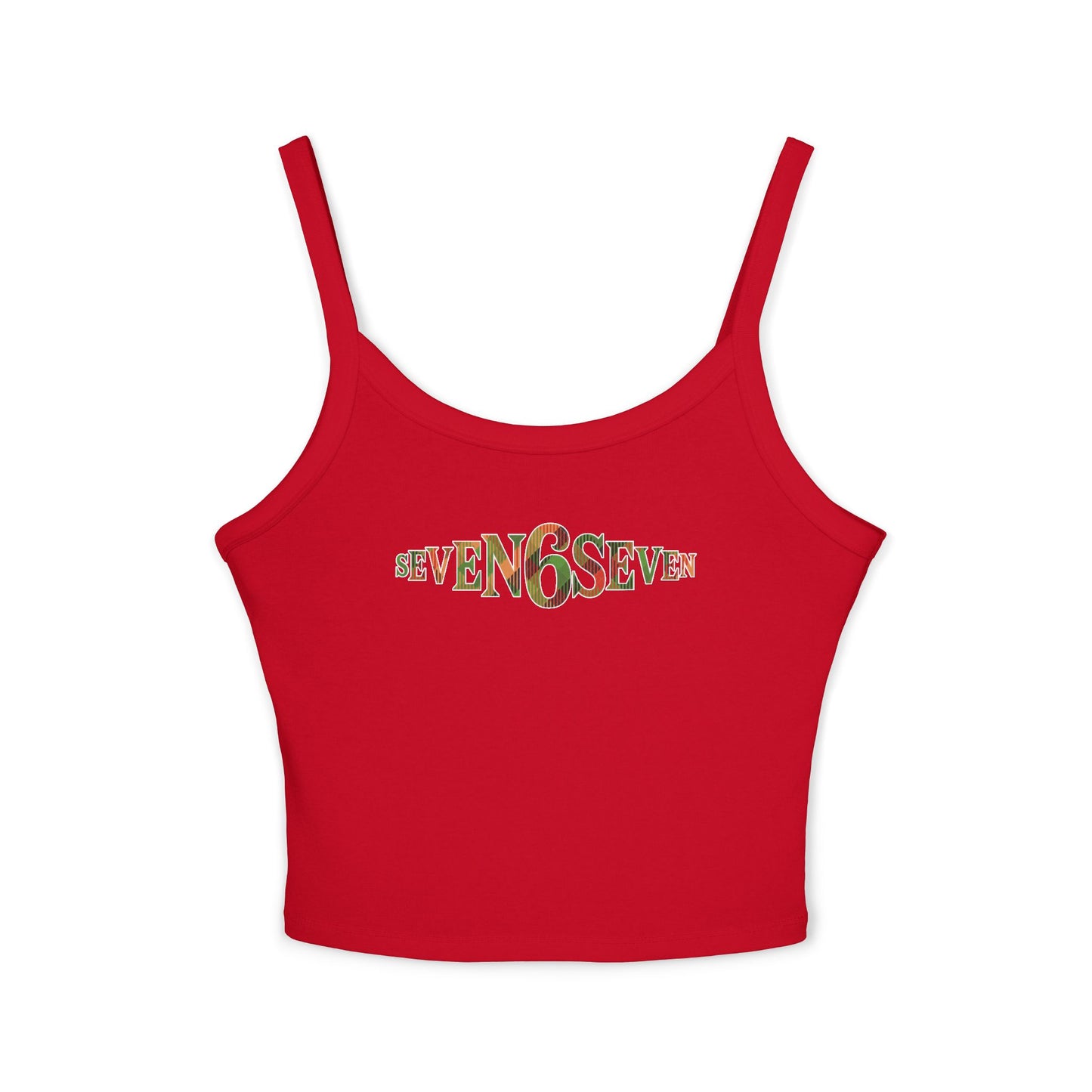 Women’s Spaghetti Strap Tank Top with Madras Logo