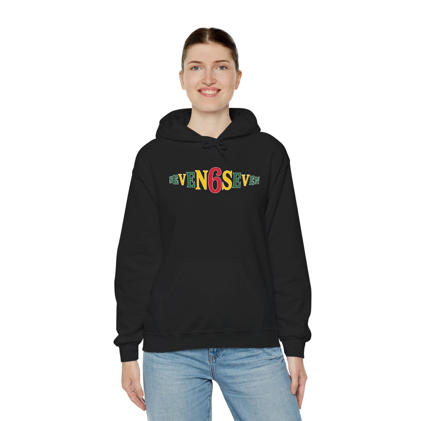 Unisex Heavy Blend™ Hooded Sweatshirt- Ice/Green/Gold Logo