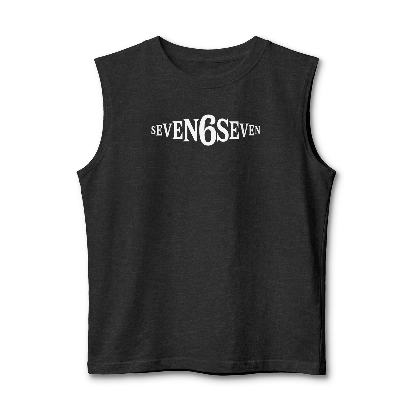 Unisex Jersey Muscle Tank - White Logo