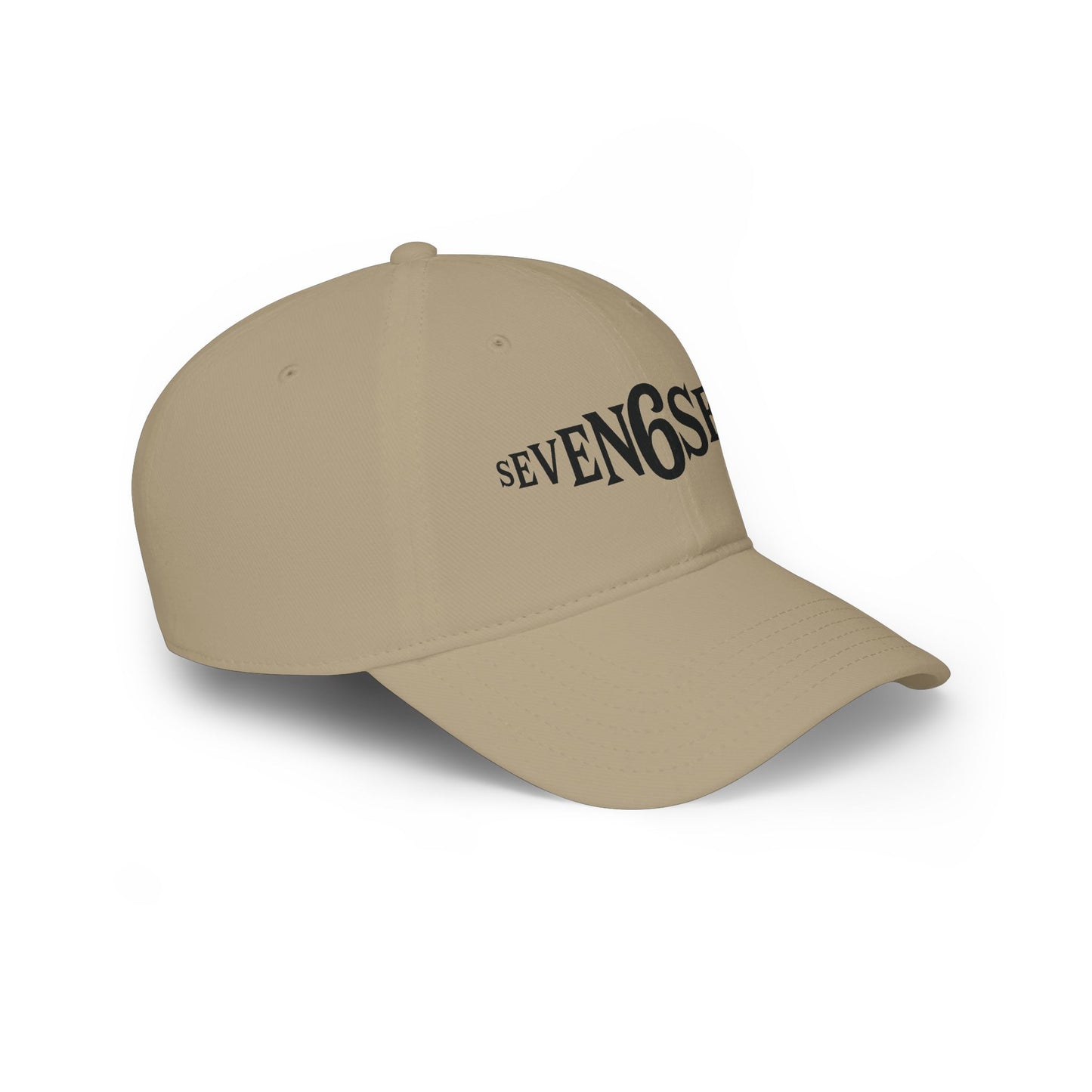 Low Profile Baseball Cap with Black Logo