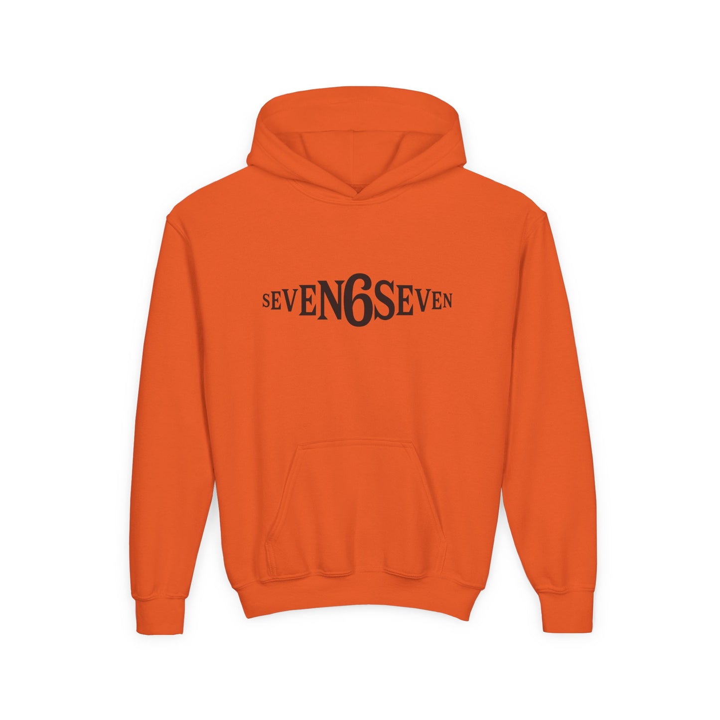 Youth Heavy Blend Hooded Sweatshirt with Black Logo