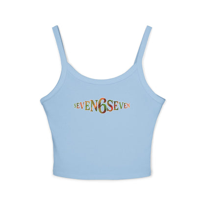Women’s Spaghetti Strap Tank Top with Madras Logo