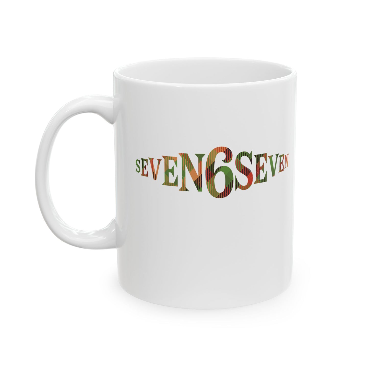 Ceramic Mug - White/Madras