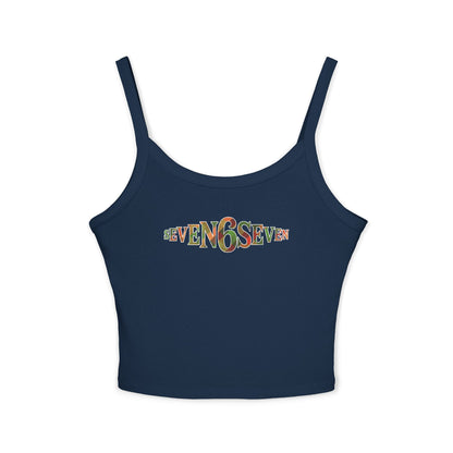 Women’s Spaghetti Strap Tank Top with Madras Logo