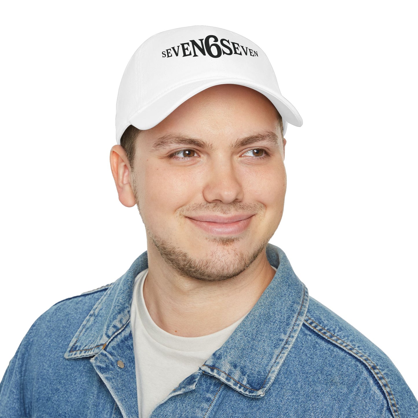 Low Profile Baseball Cap with Black Logo