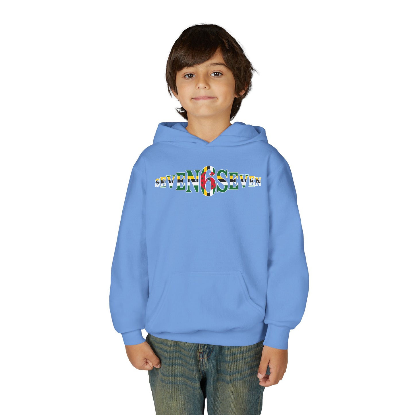Youth Heavy Blend Hooded Sweatshirt with Flag Logo