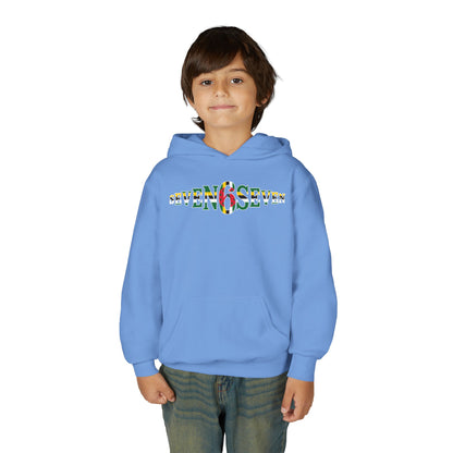Youth Heavy Blend Hooded Sweatshirt with Flag Logo