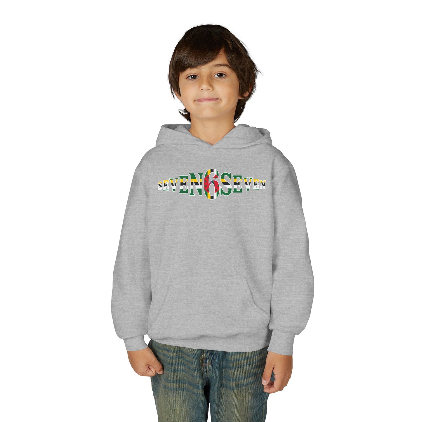 Youth Heavy Blend Hooded Sweatshirt with Flag Logo