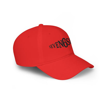 Low Profile Baseball Cap with Black Logo