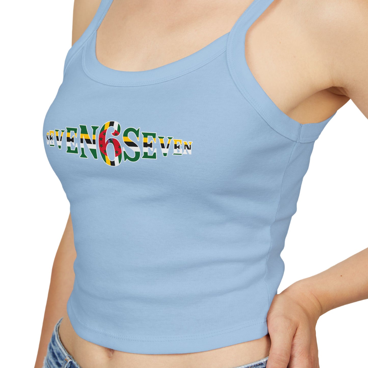 Women's Spaghetti Strap Tank Top with Flag Logo