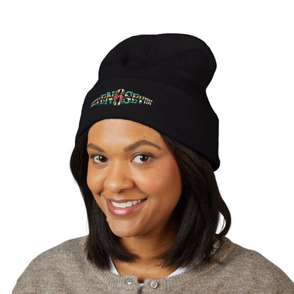 Embroidered Floral 'K' Classic Cuffed Beanie
