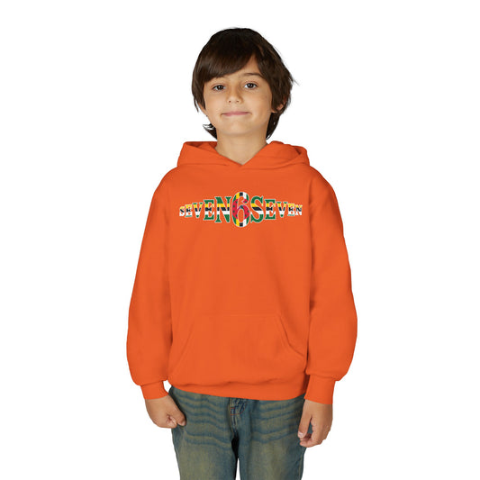 Youth Heavy Blend Hooded Sweatshirt with Flag Logo