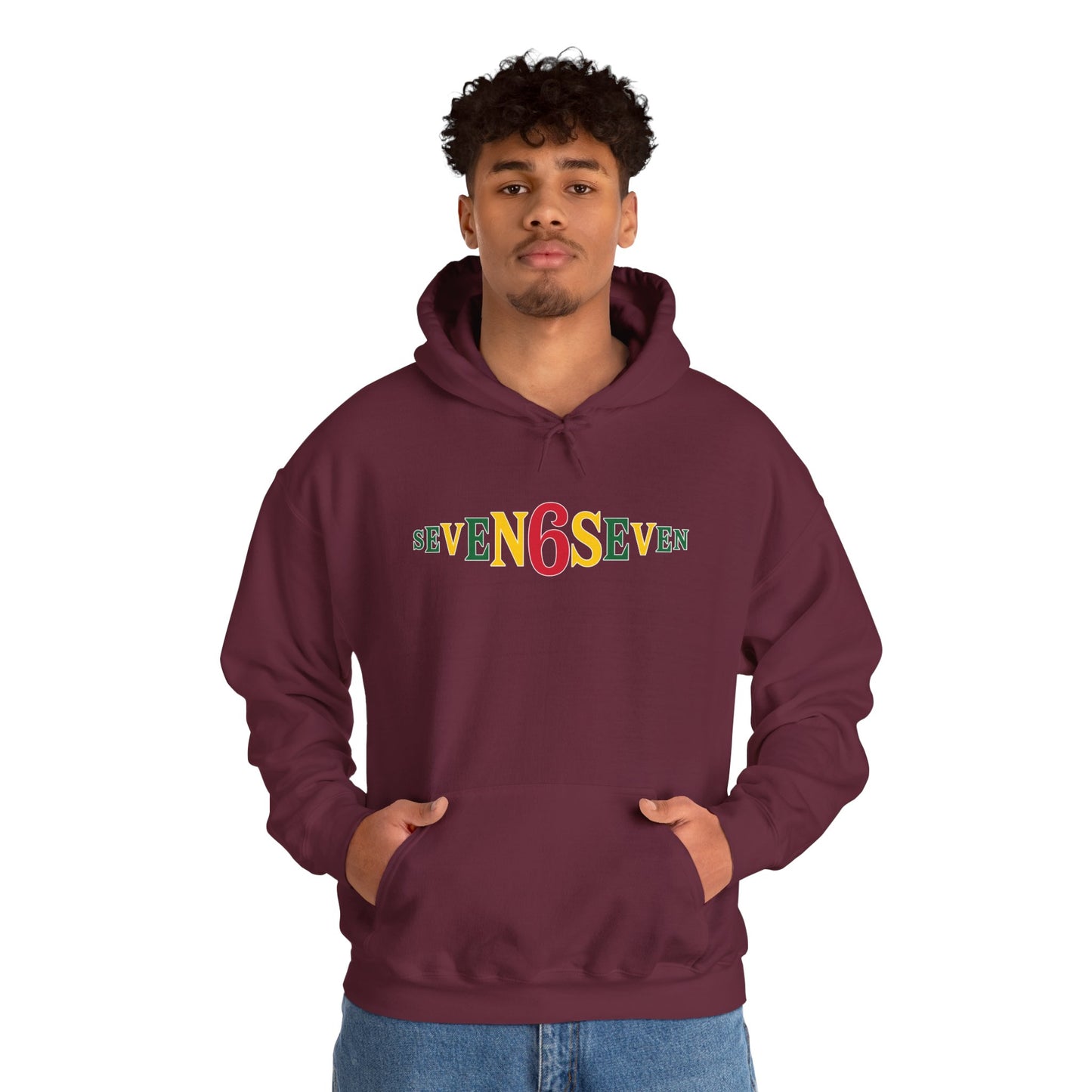 Unisex Heavy Blend™ Hooded Sweatshirt- Ice/Green/Gold Logo