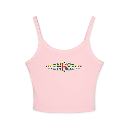 Women's Spaghetti Strap Tank Top with Flag Logo