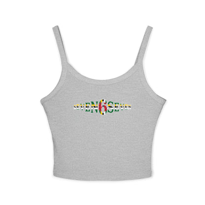 Women's Spaghetti Strap Tank Top with Flag Logo