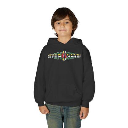 Youth Heavy Blend Hooded Sweatshirt with Flag Logo