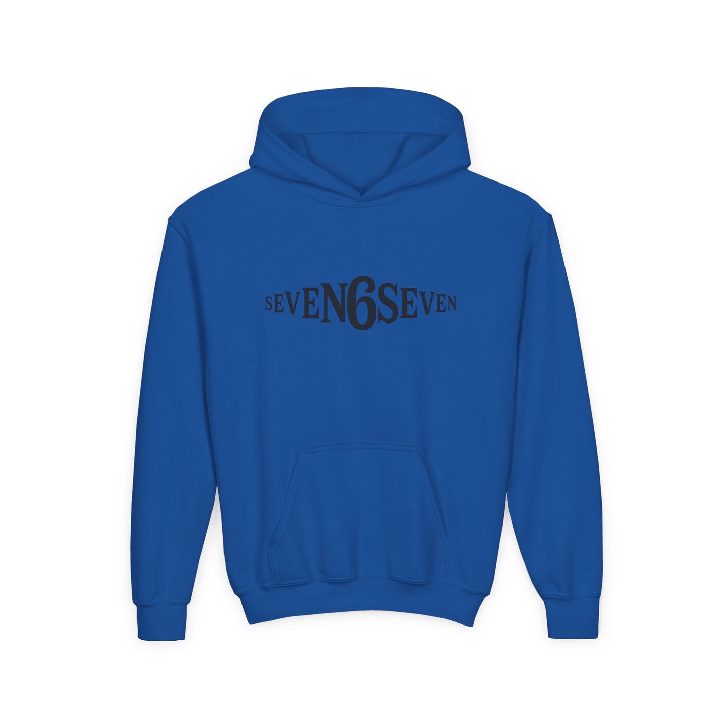 Youth Heavy Blend Hooded Sweatshirt with Black Logo