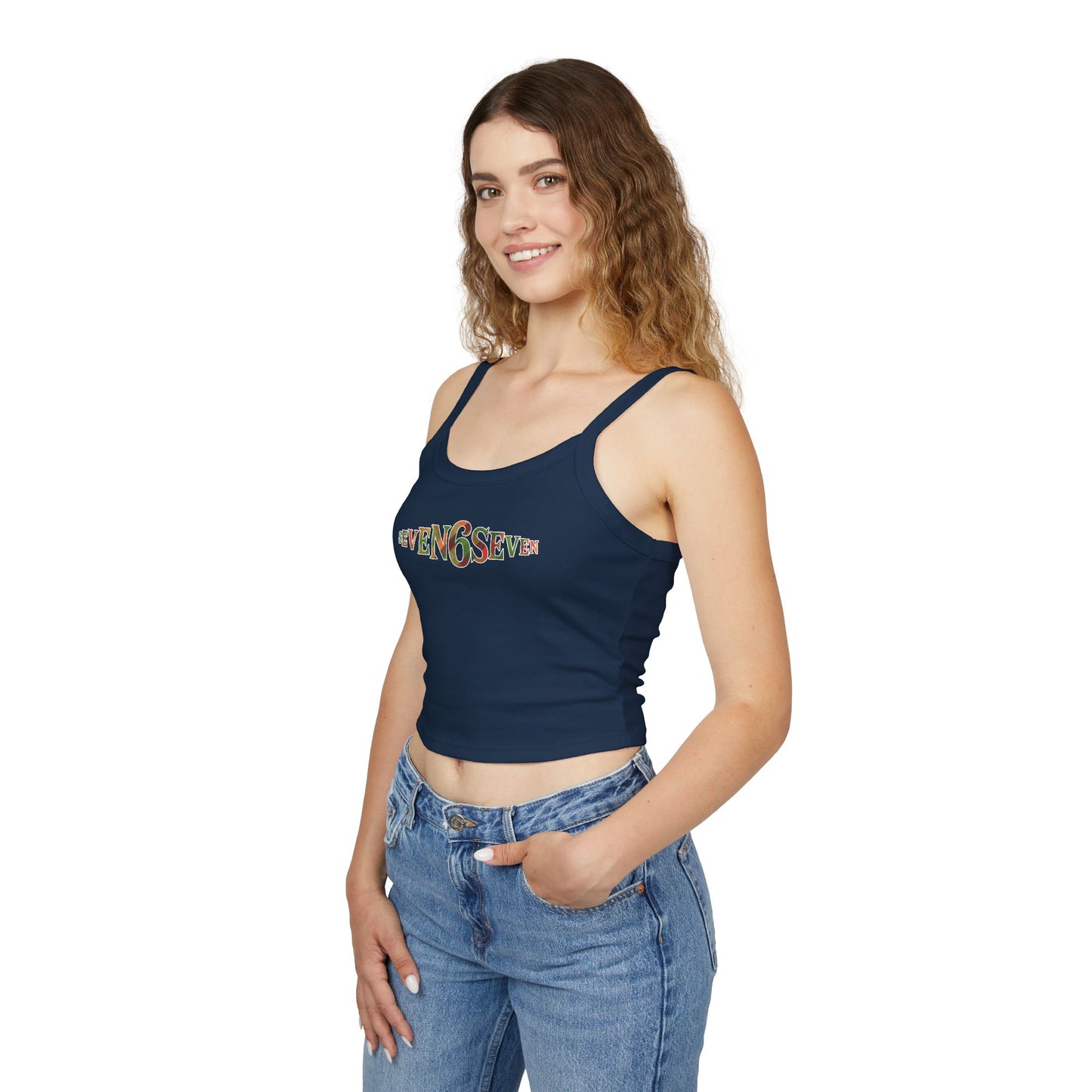 Women’s Spaghetti Strap Tank Top with Madras Logo
