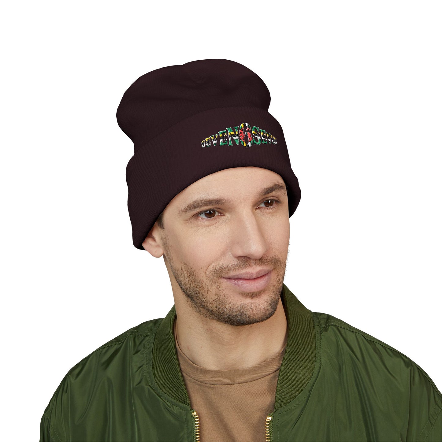 Embroidered Floral 'K' Classic Cuffed Beanie