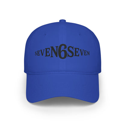 Low Profile Baseball Cap with Black Logo