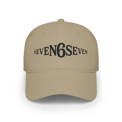 Low Profile Baseball Cap with Black Logo