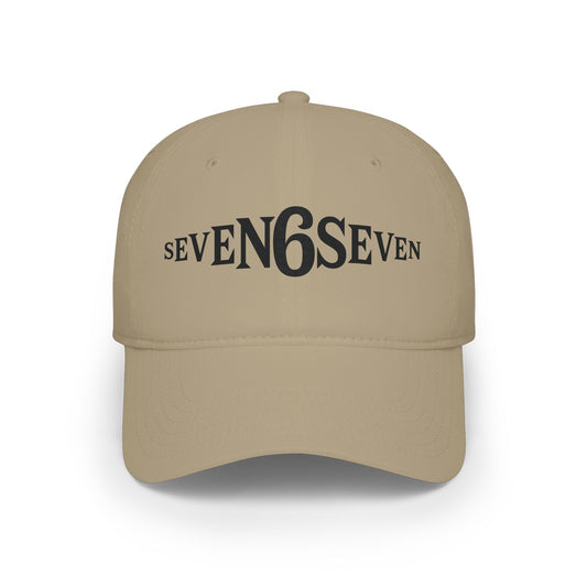 Low Profile Baseball Cap with Black Logo