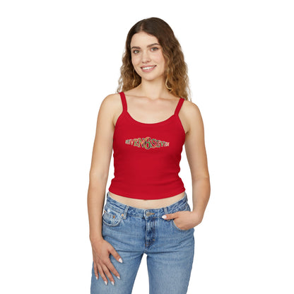 Women’s Spaghetti Strap Tank Top with Madras Logo